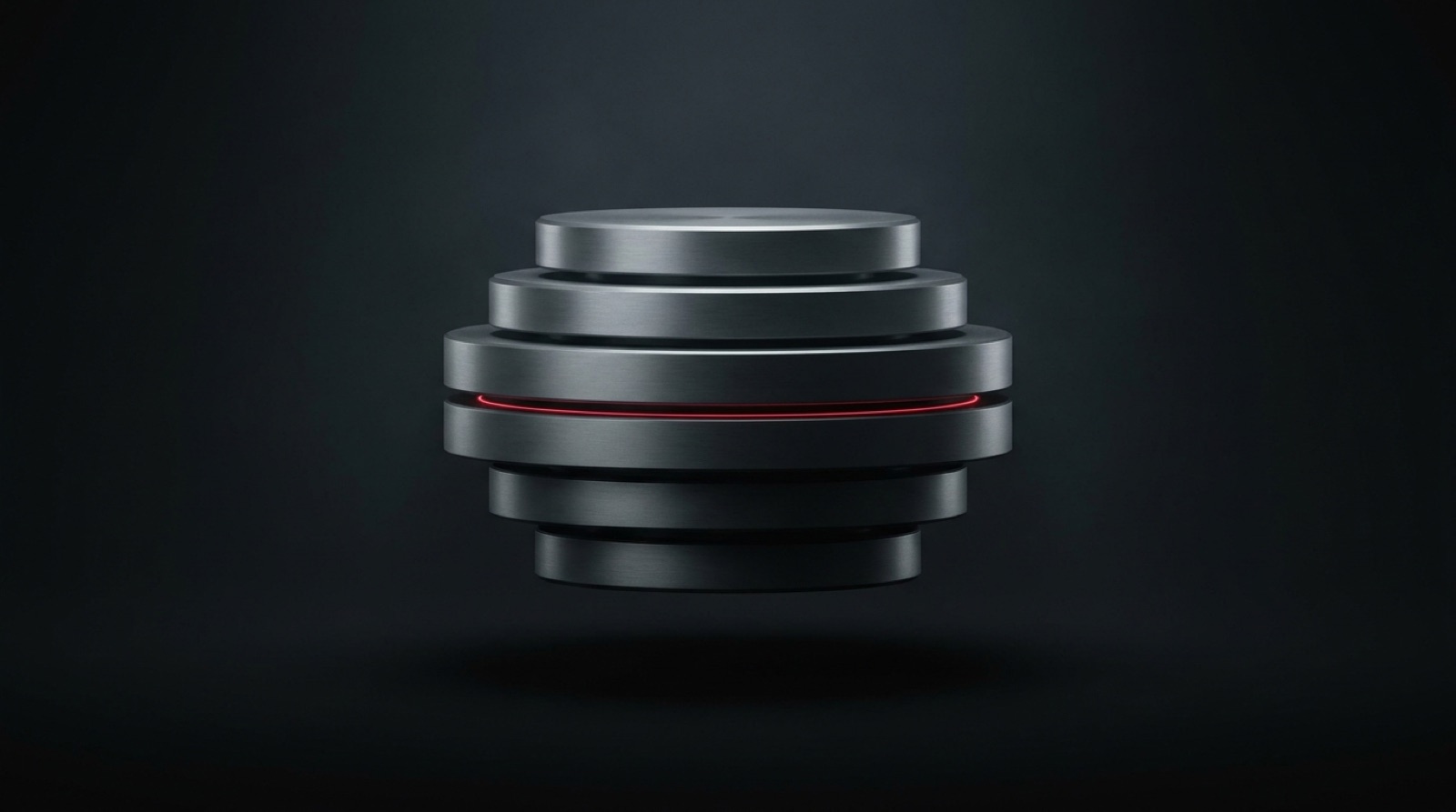 A layered graphite stack with a single glowing red seam between the tiers